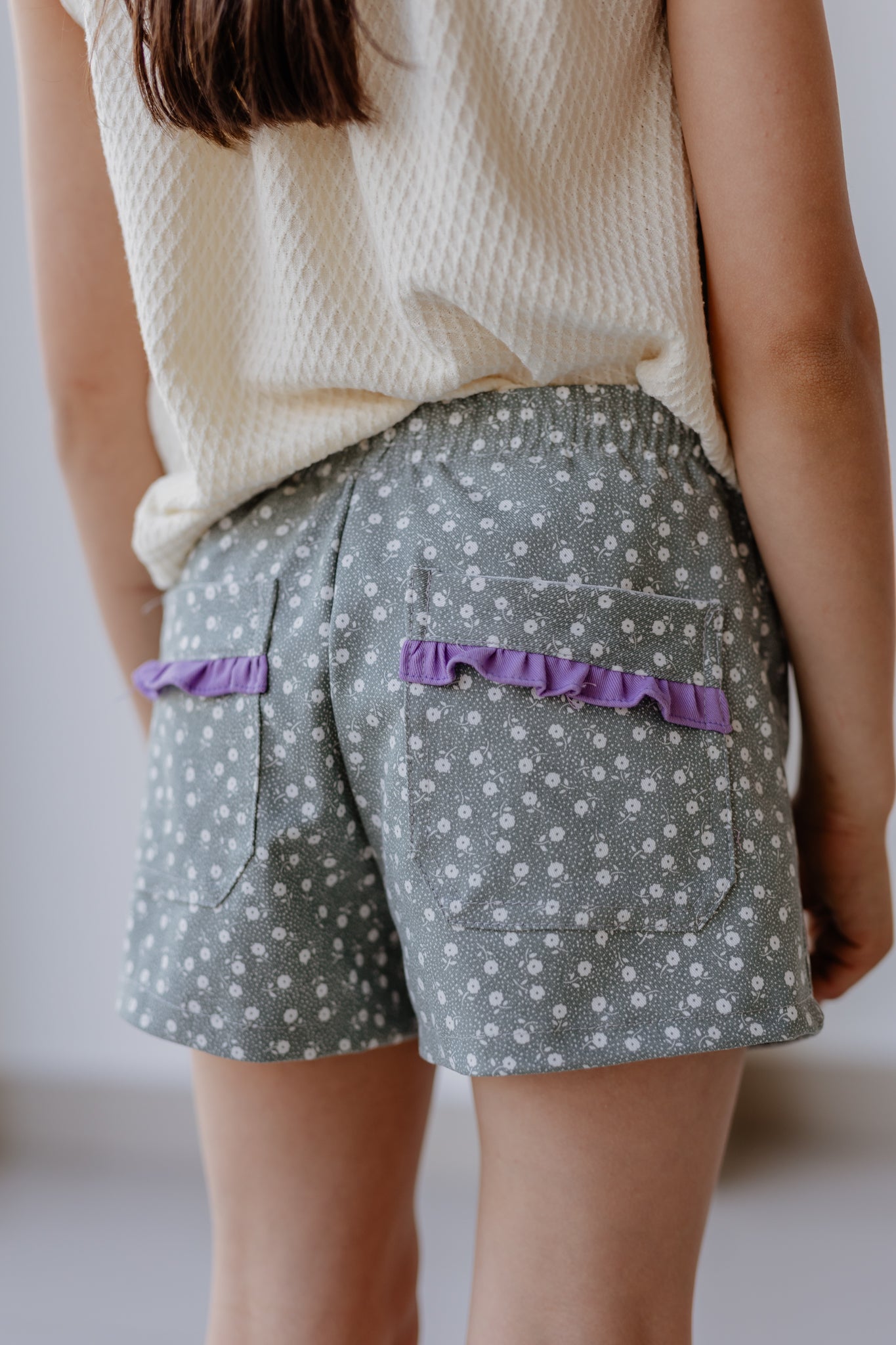 Short Verde Lazo Lila