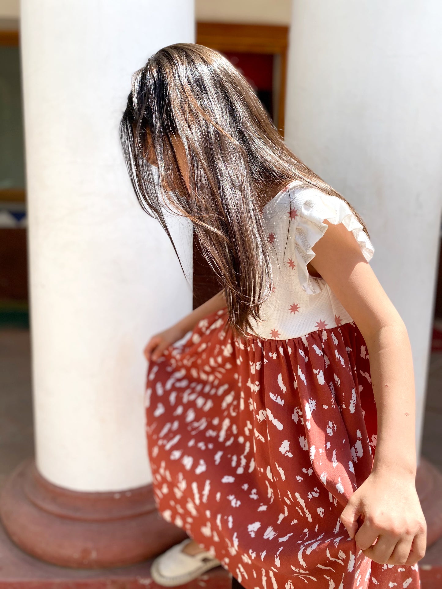Vestido Estrellado Terracota 4 años