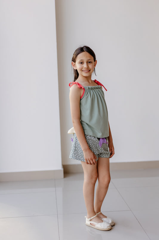 Polera Campanilla Verde y Sandía