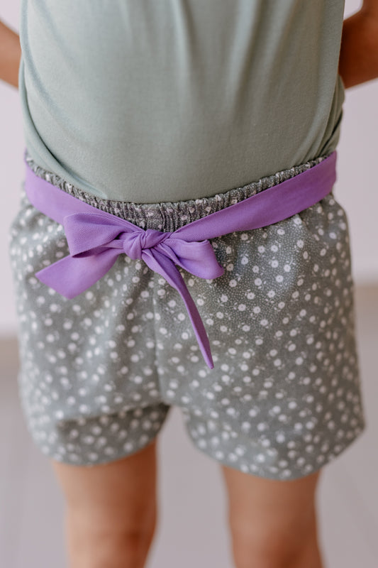 Short Verde Lazo Lila