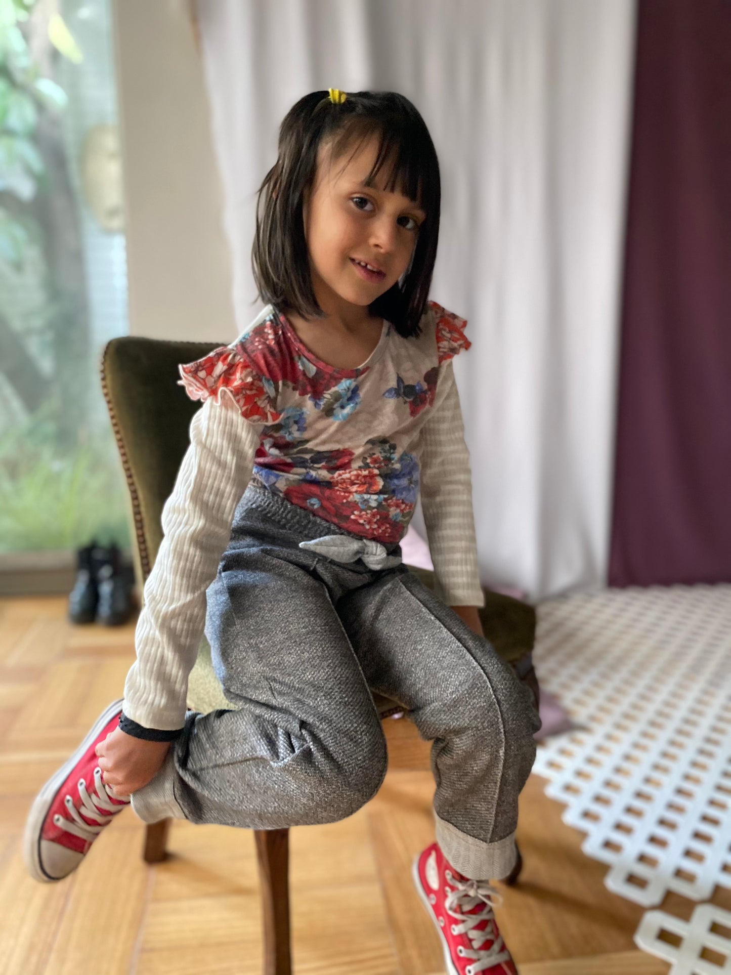 Polera Saturno Florido 2 y 4 años