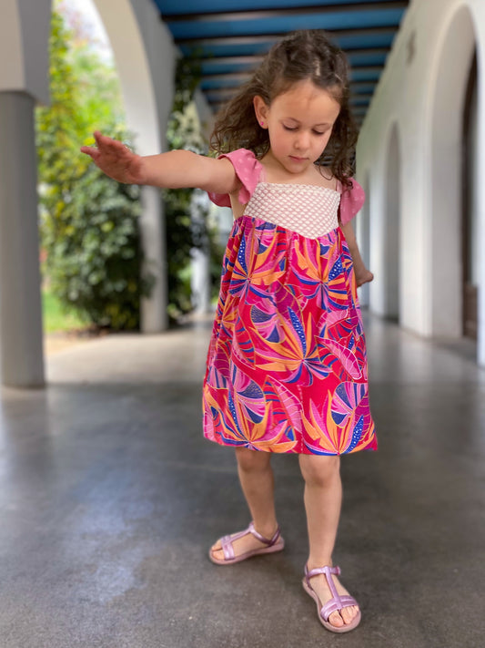 Vestido Canto Fucsia 10 años.